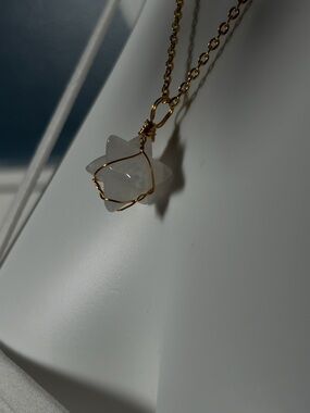 Quartz Geometric Wrapped Ball Pendant Necklace